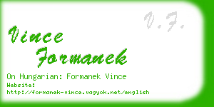 vince formanek business card